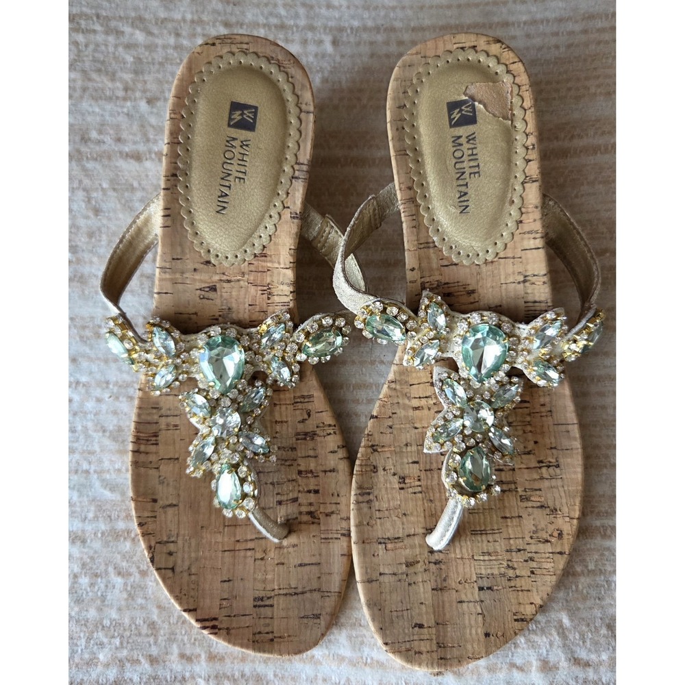 WHITE MOUNTAIN Women's Embellished Sandals Sz 8M ~Almost Perfect Condition~